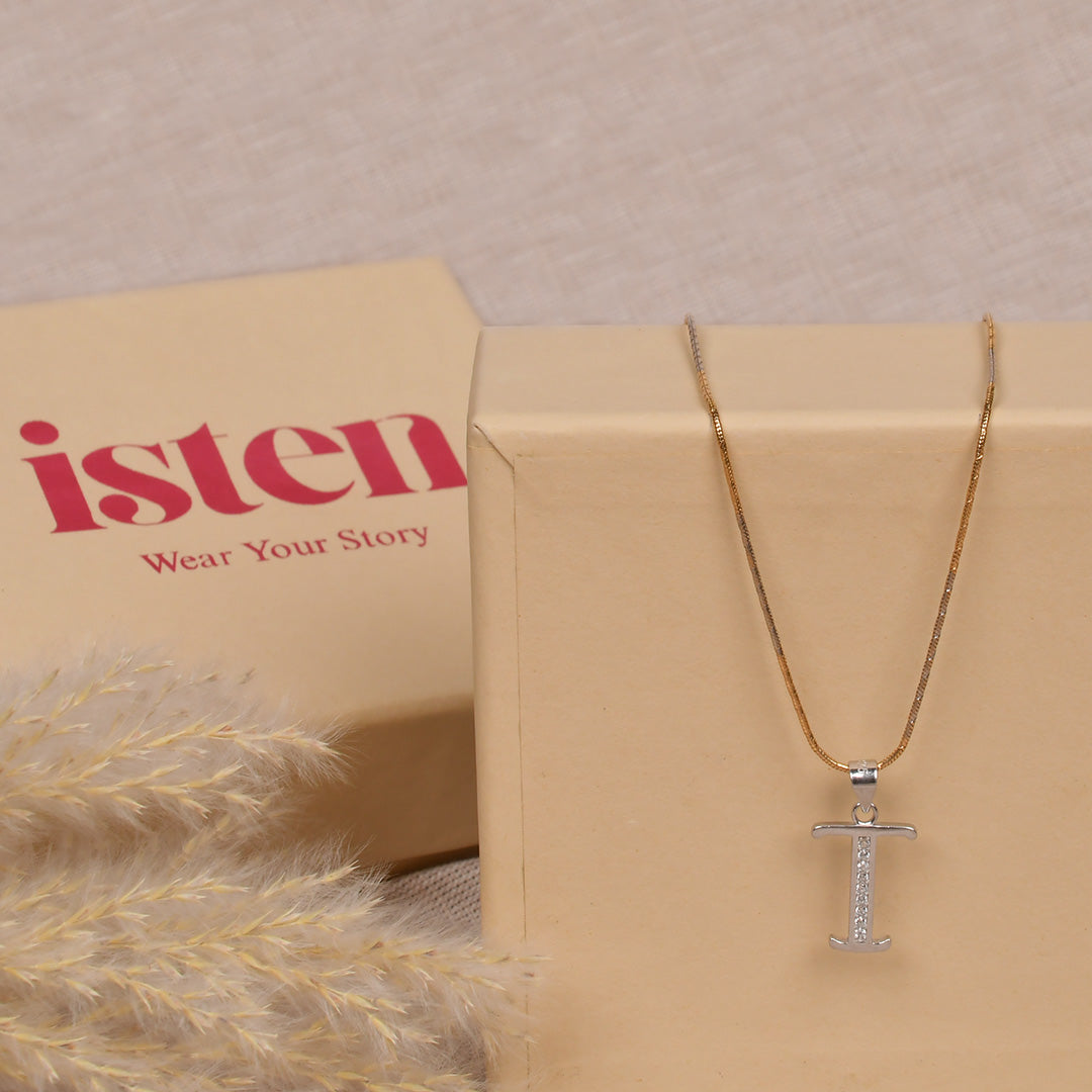 Initial Charm Pendant – T
