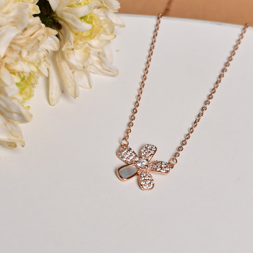 Rose Bloom Pendant Necklace