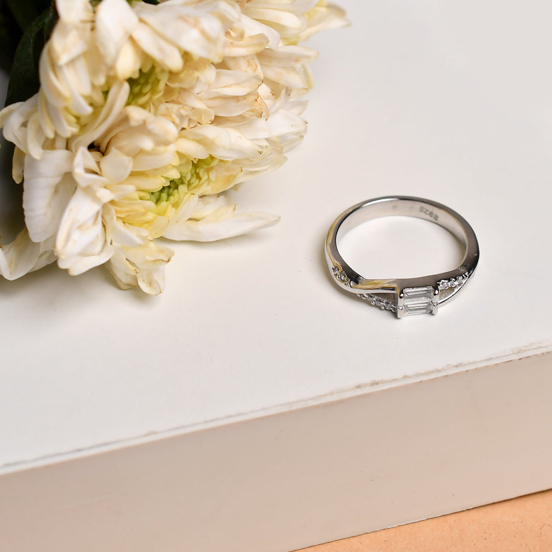 Glacial Baguette Ring